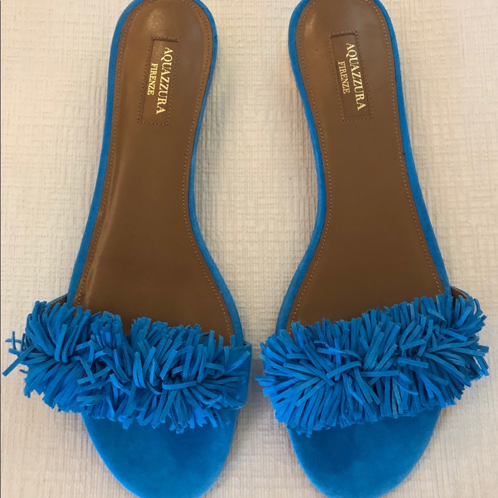 New Aquazzura Wild Thing Fringe Sandals 40/10